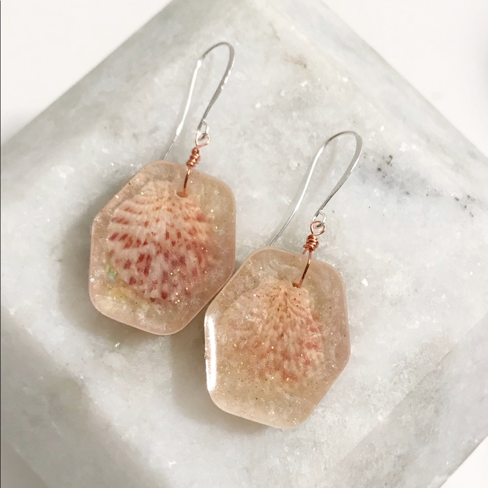 Hawaii Shell Opal Iridescent Mermaid Earrings